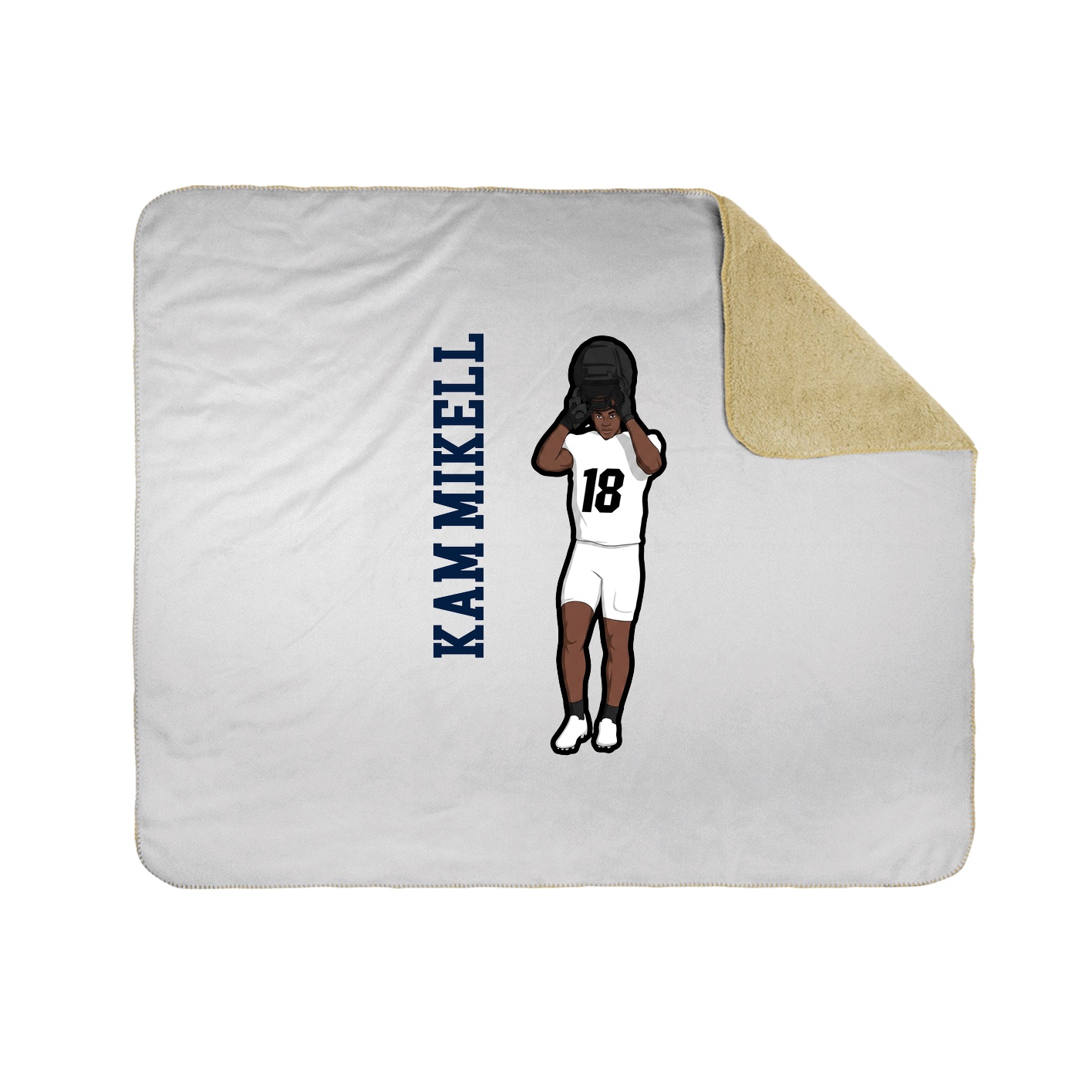 Throw Blanket — Name Vertical in White