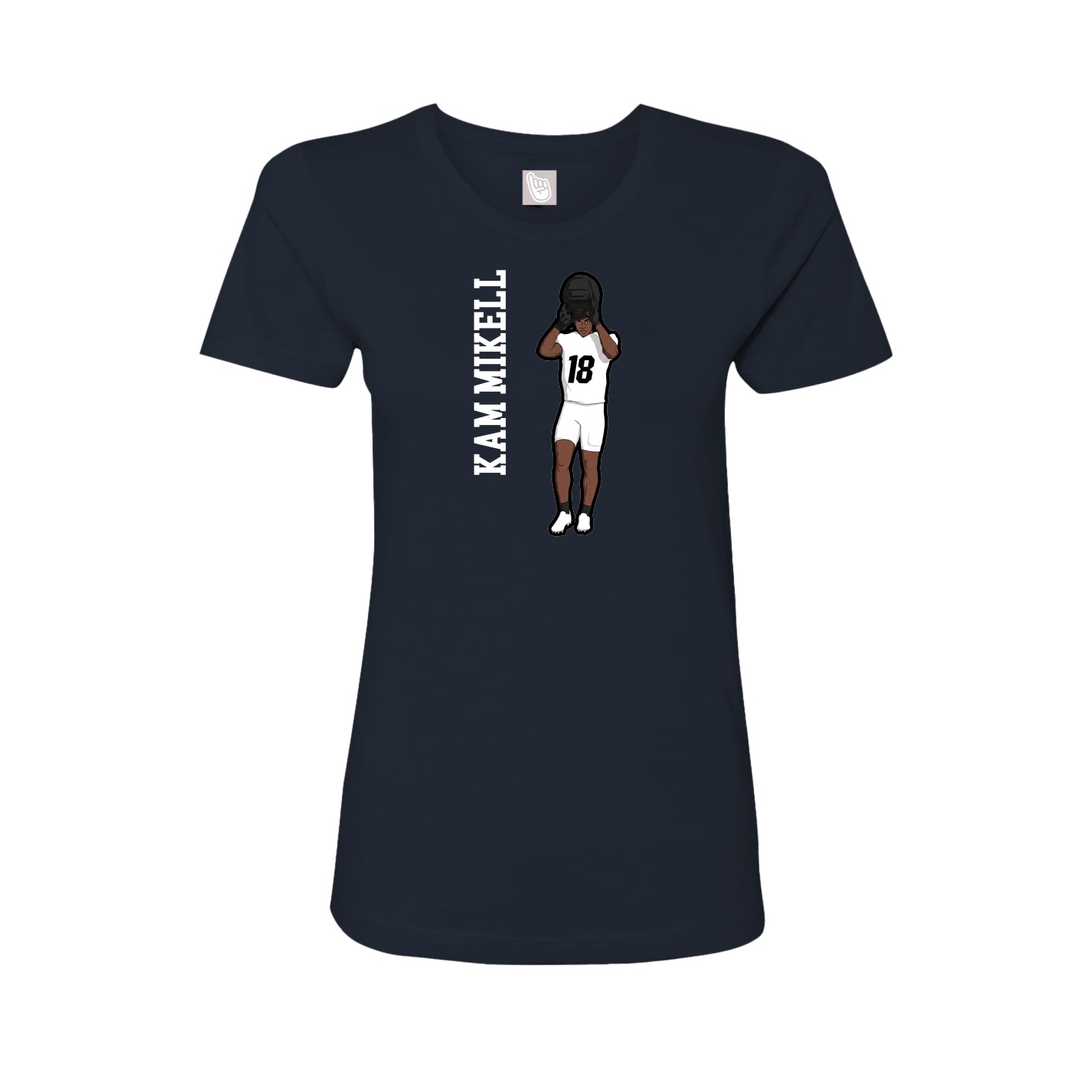 Fitted Women's Tee — Name Vertical in Navy