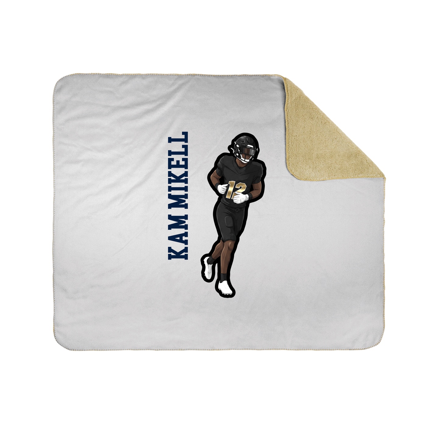 Throw Blanket — Name Vertical in White