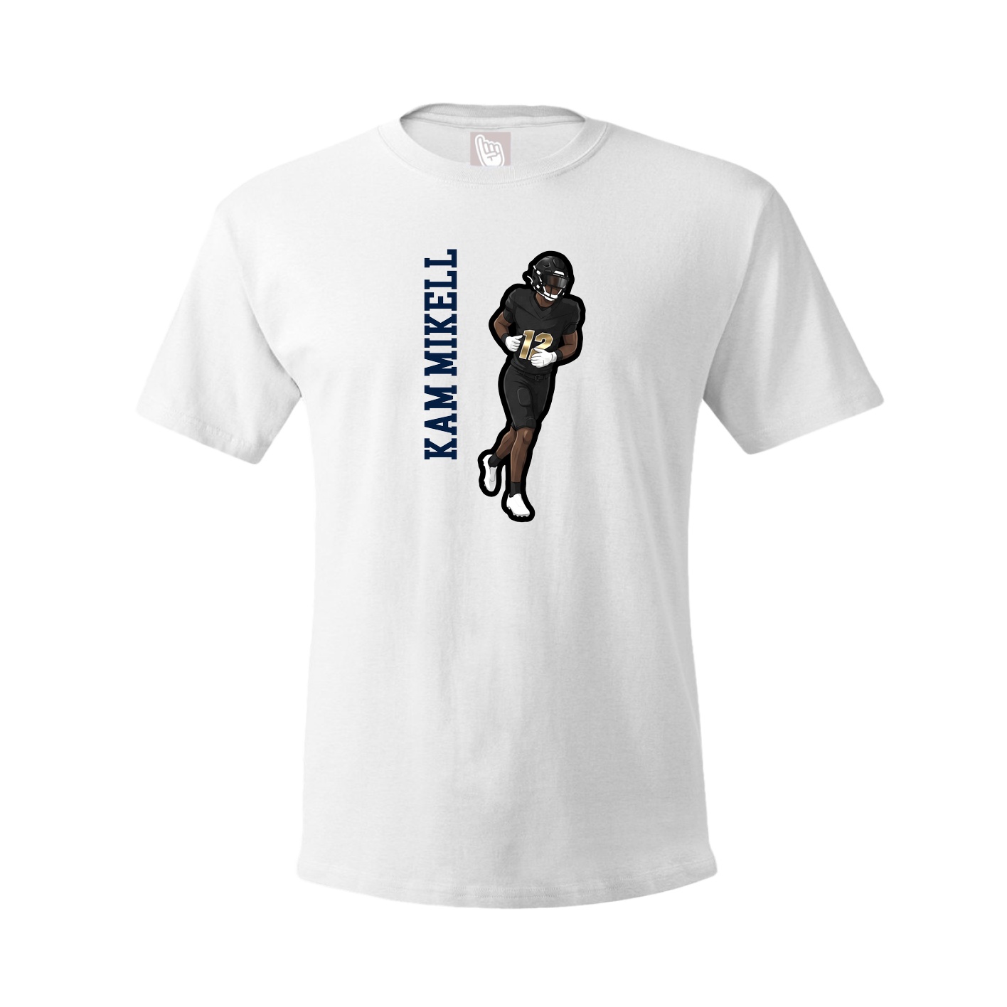 Tee — Name Vertical in White