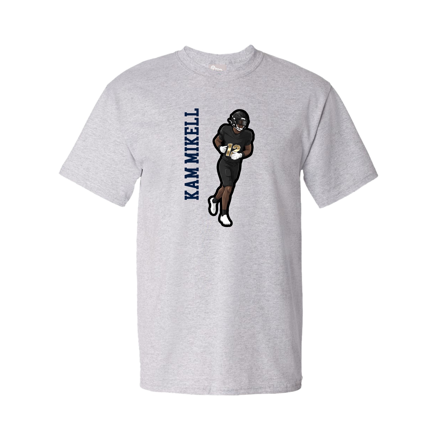 Youth Tee — Name Vertical in Grey