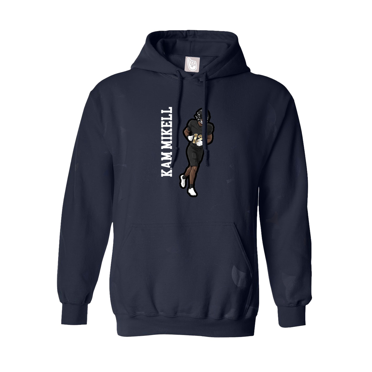 Youth Hoodie — Name Vertical in Navy