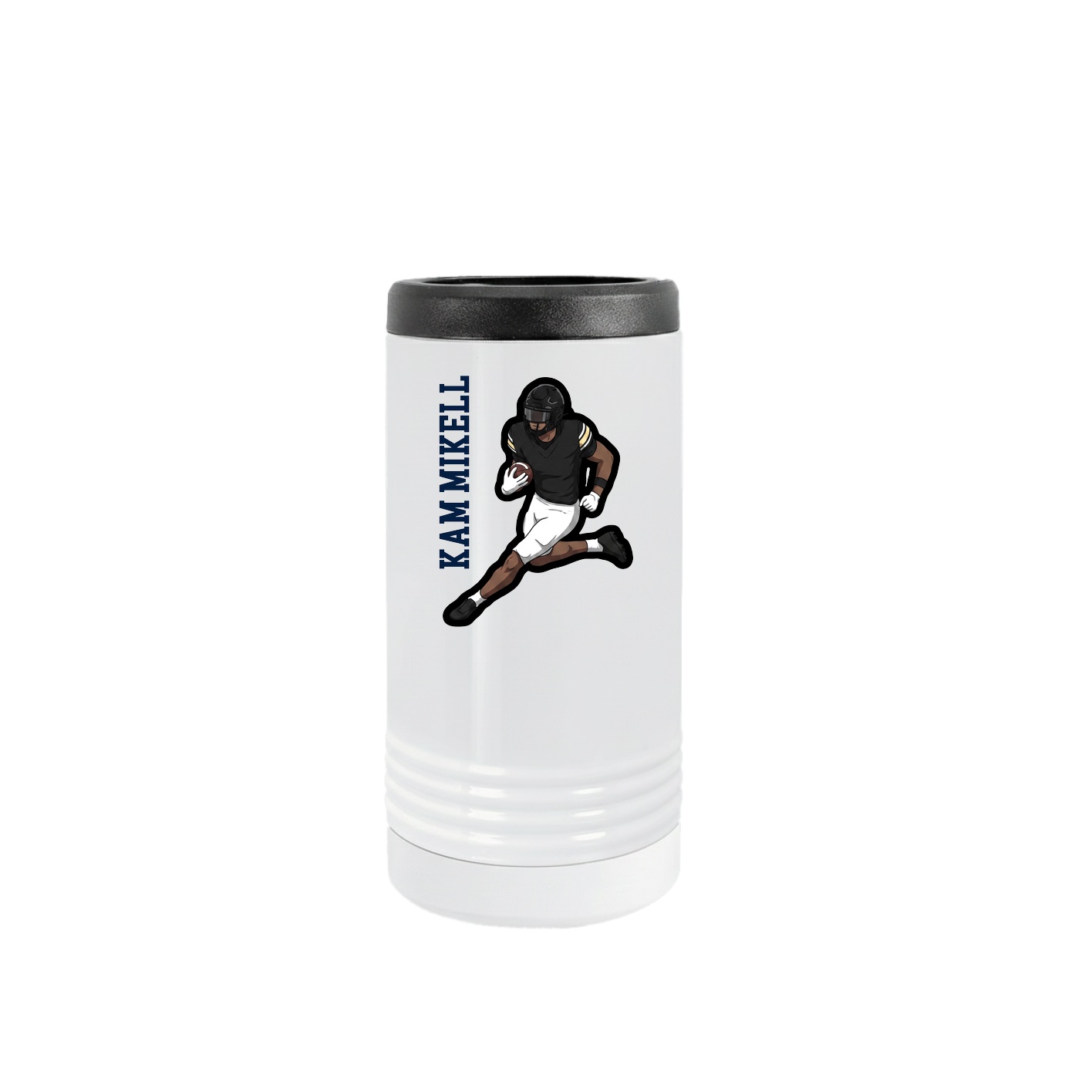 Slim Beverage Holder — Name Vertical in White