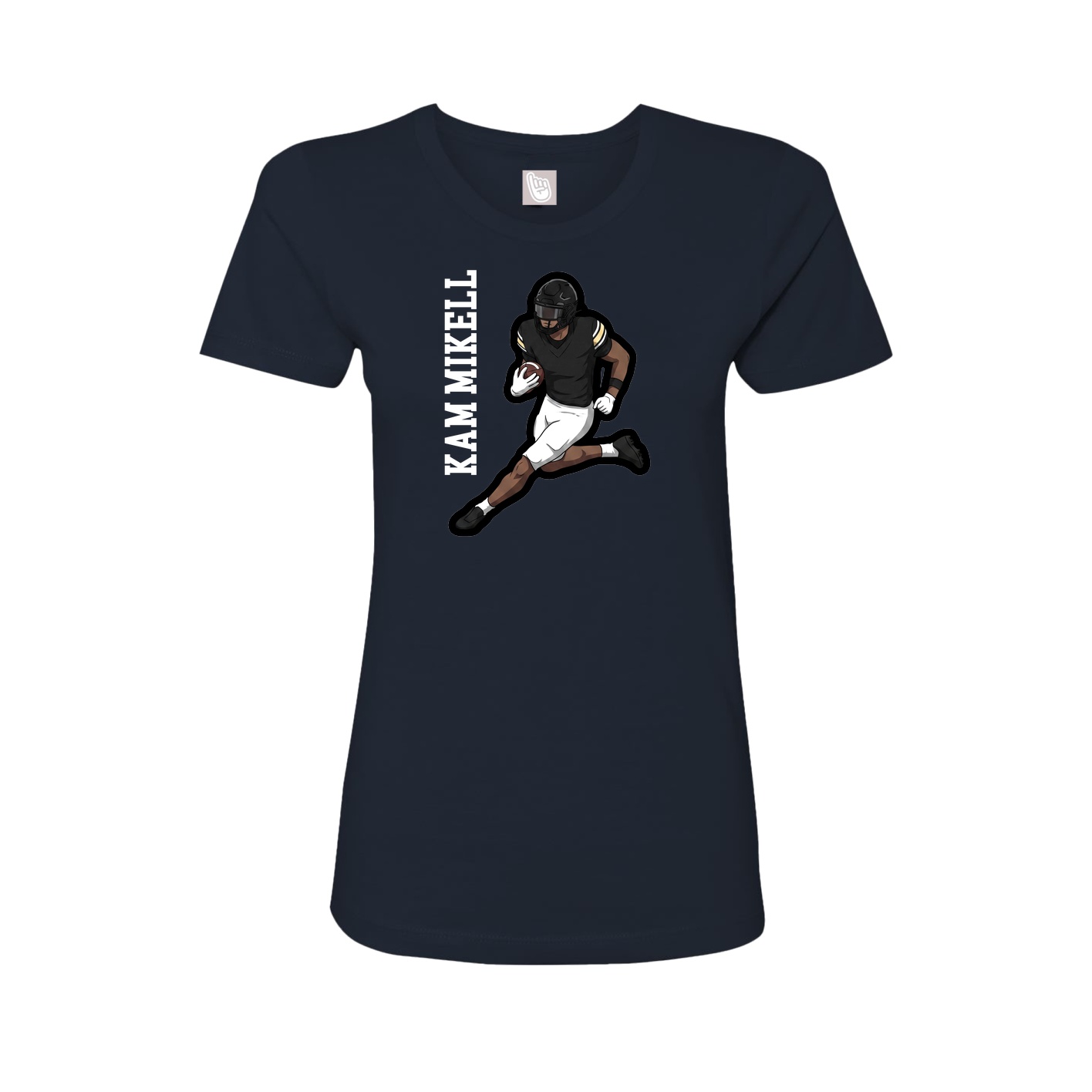 Fitted Women's Tee — Name Vertical in Navy