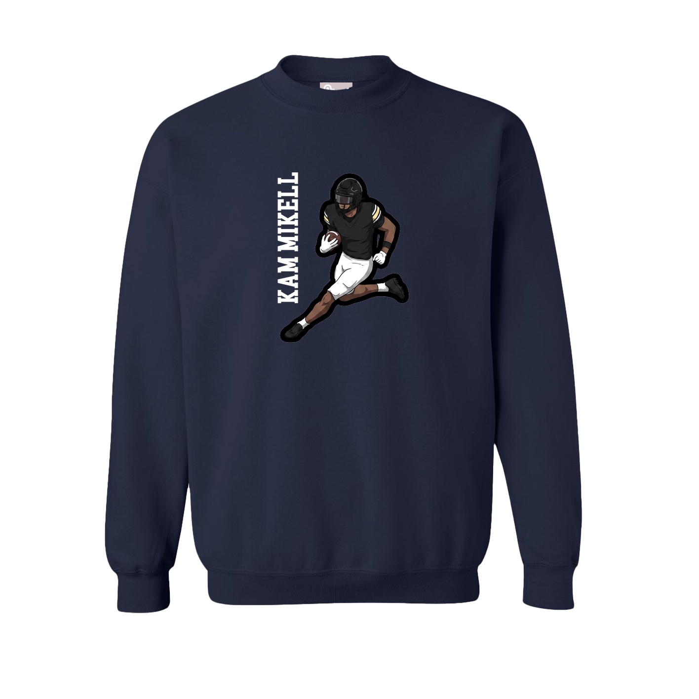 Fleece Crew — Name Vertical in Navy