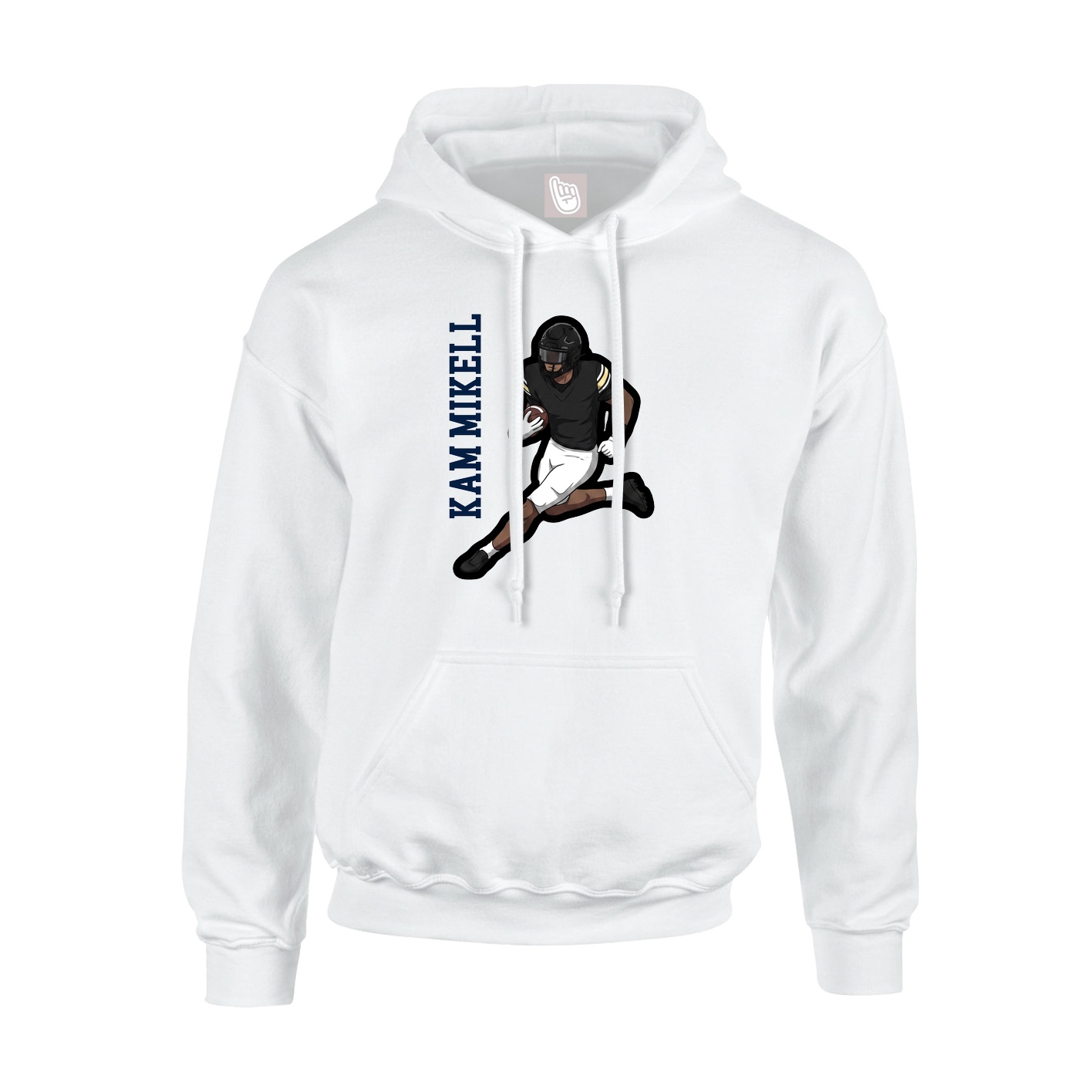 Youth Hoodie — Name Vertical in White