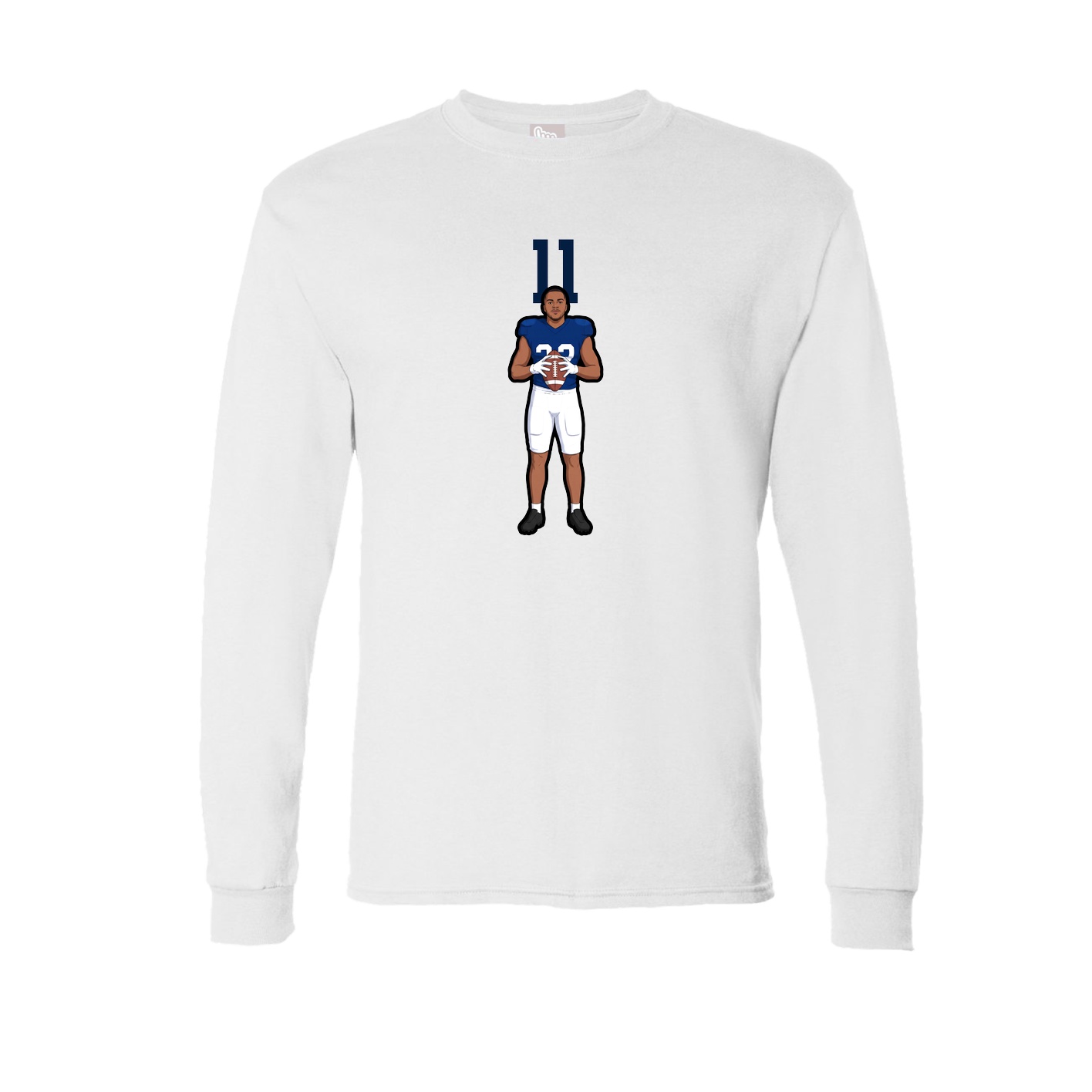 Long Sleeve Tee — Number Top in White