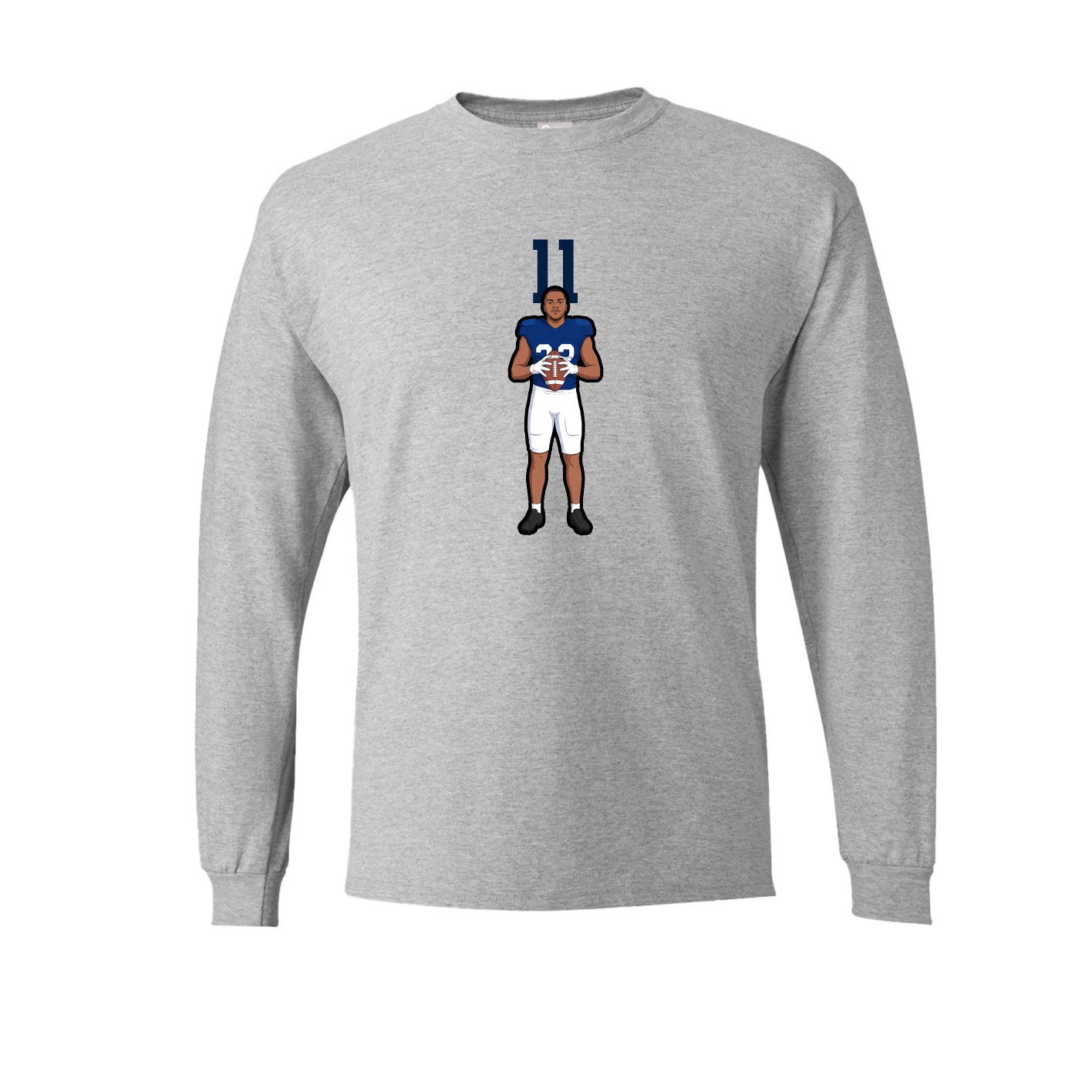 Long Sleeve Tee — Number Top in Grey
