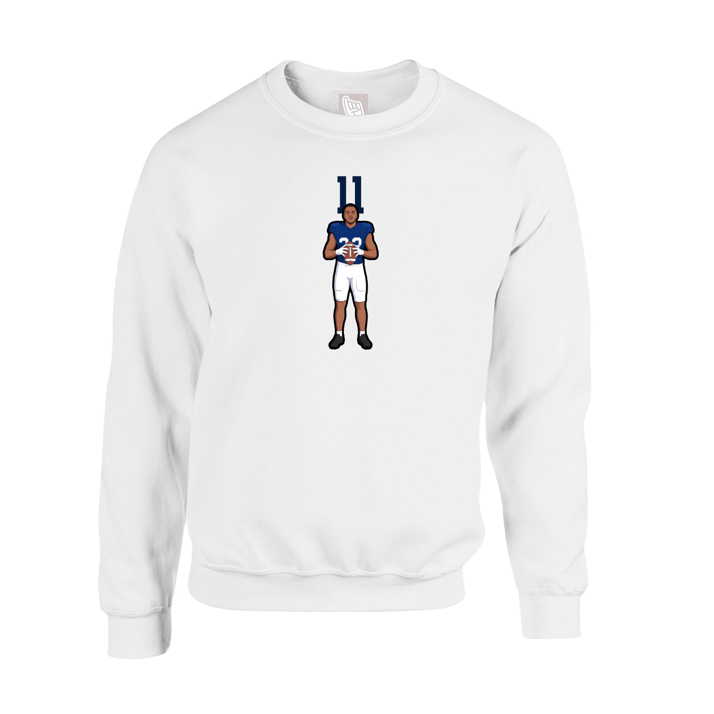 Fleece Crew — Number Top in White