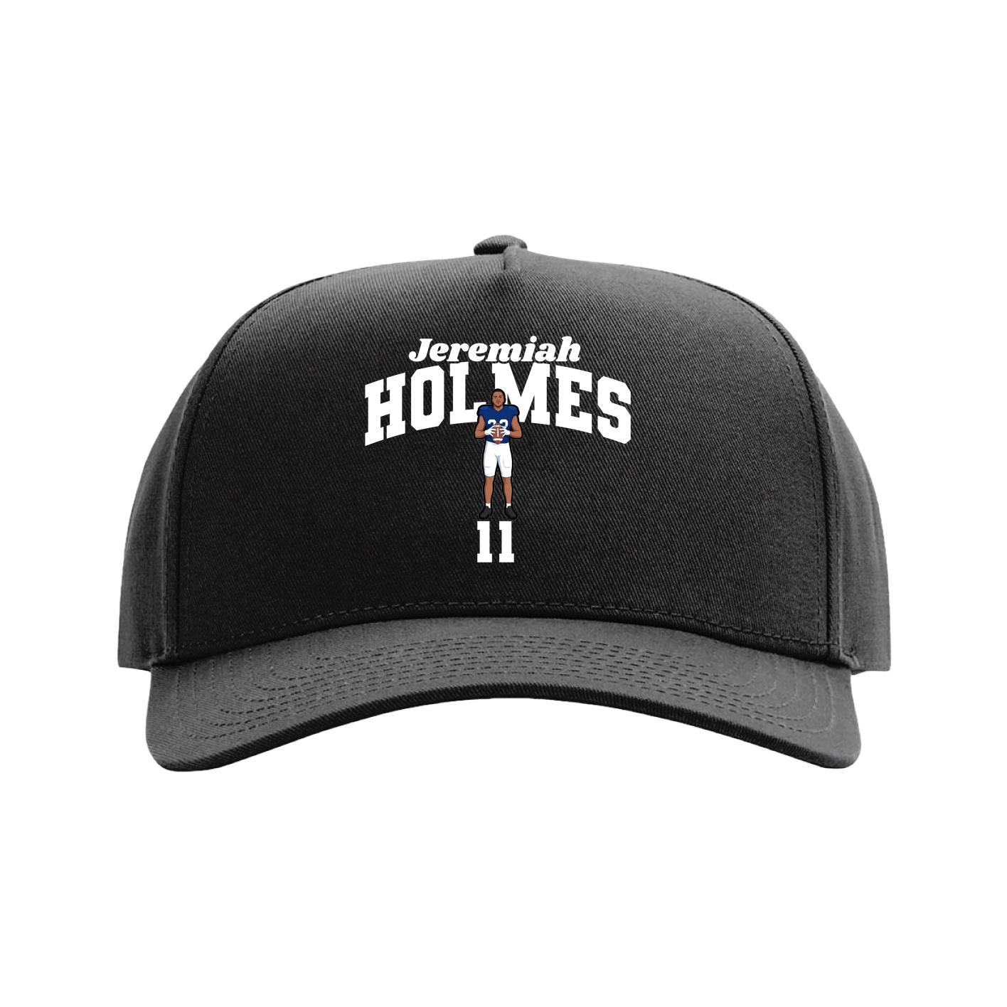 Full Fabric Five-Panel Champ Cap — Signature Arch in Black