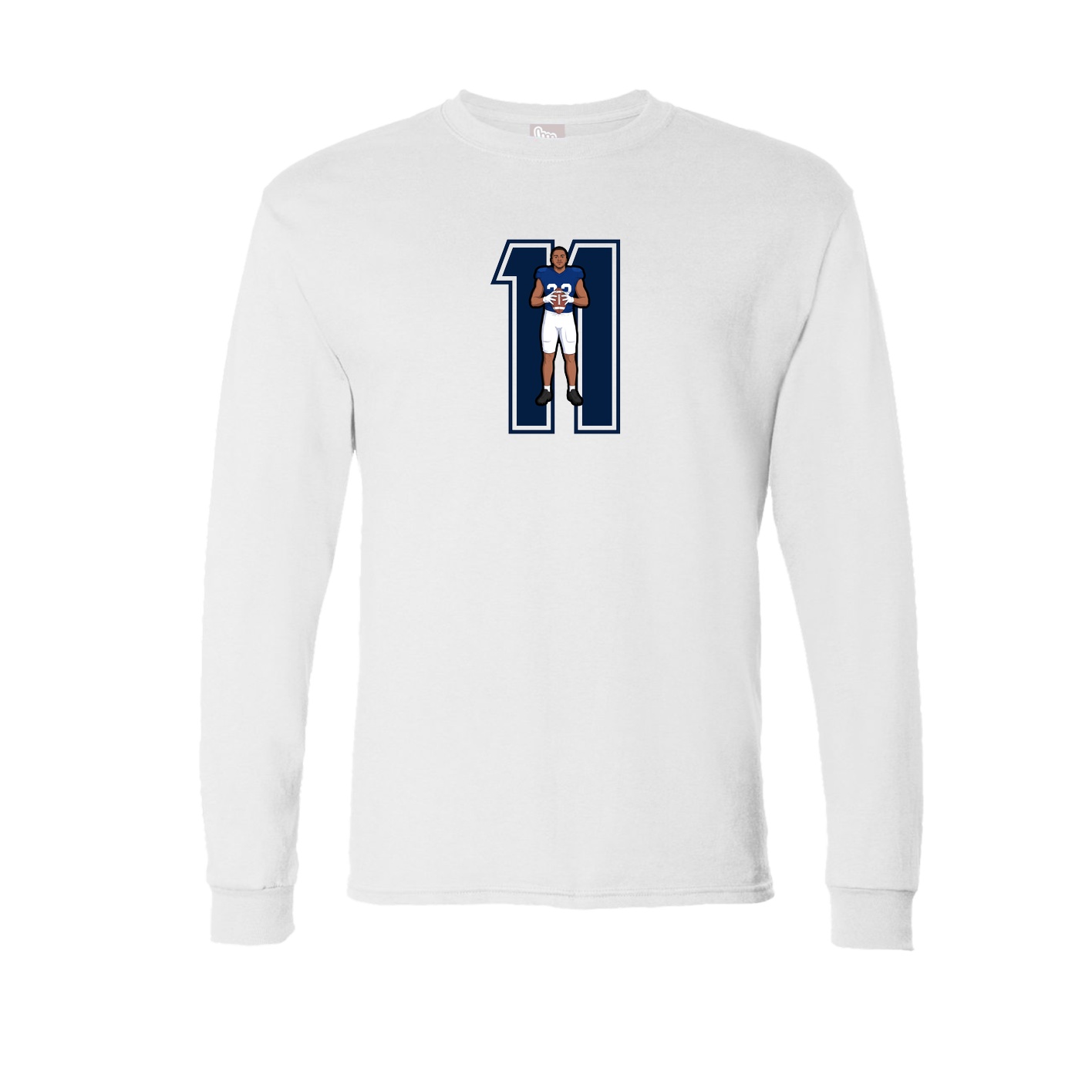 Long Sleeve Tee — Number in White