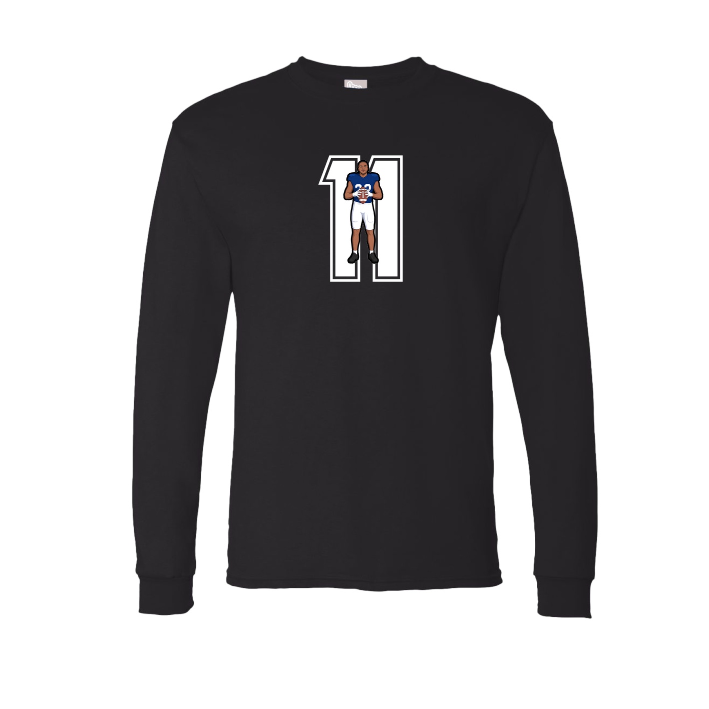 Long Sleeve Tee — Number in Black
