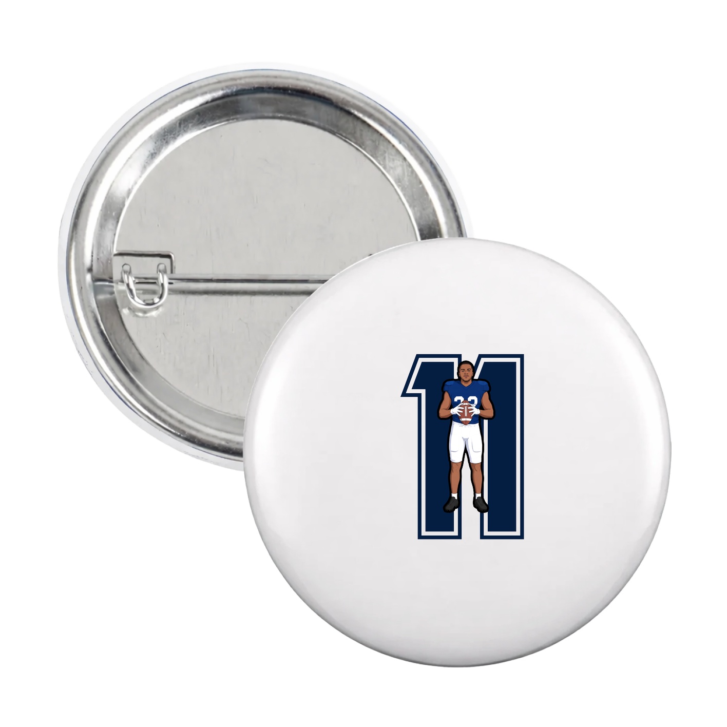 Game Day Button — Number in White