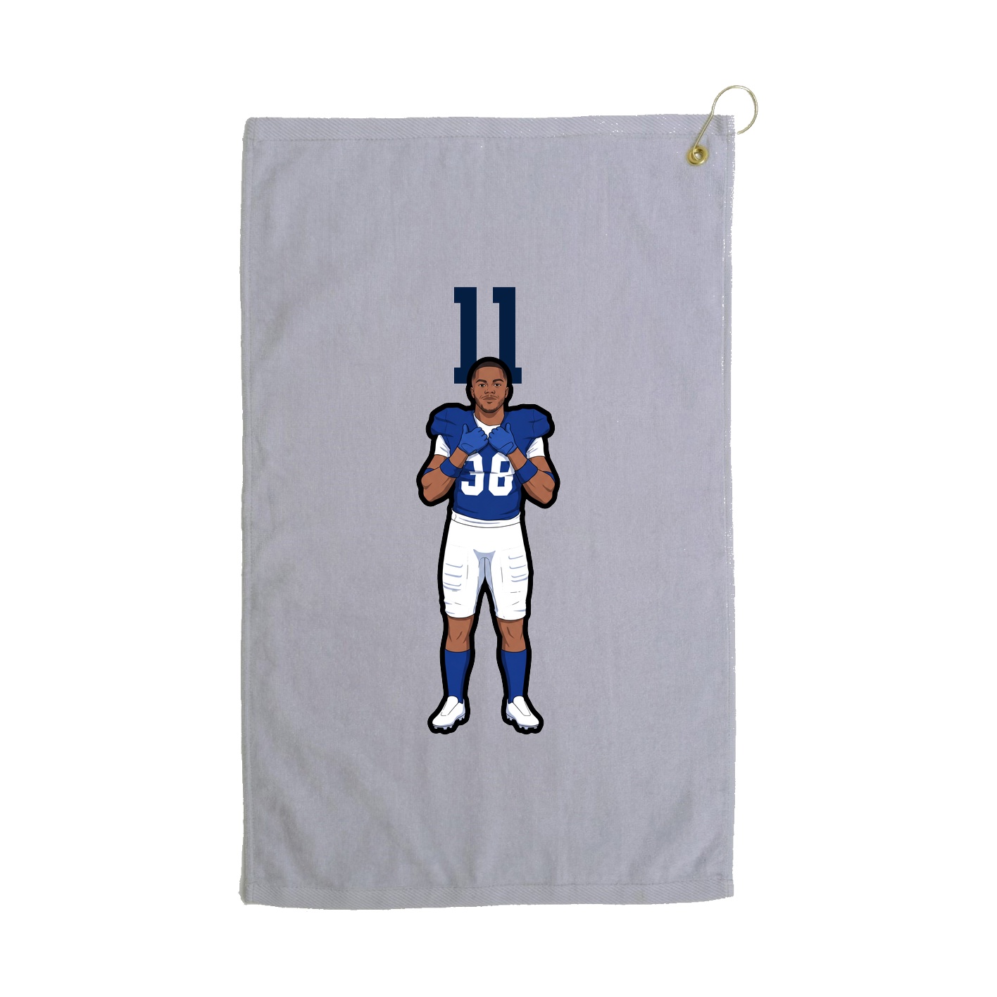 Golf Towel — Number Top in Grey