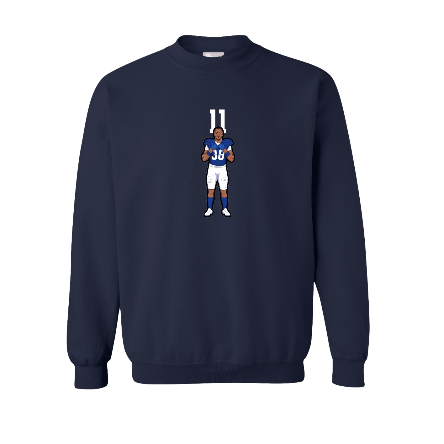 Fleece Crew — Number Top in Navy
