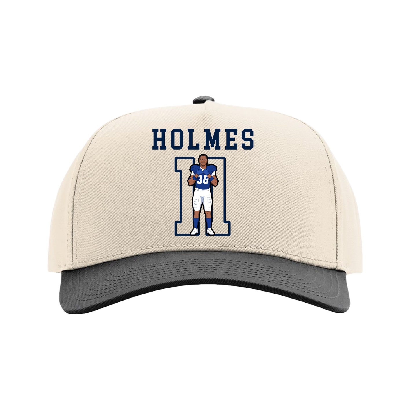 Full Fabric Five-Panel Champ Cap — Shirsey in Cream/Black
