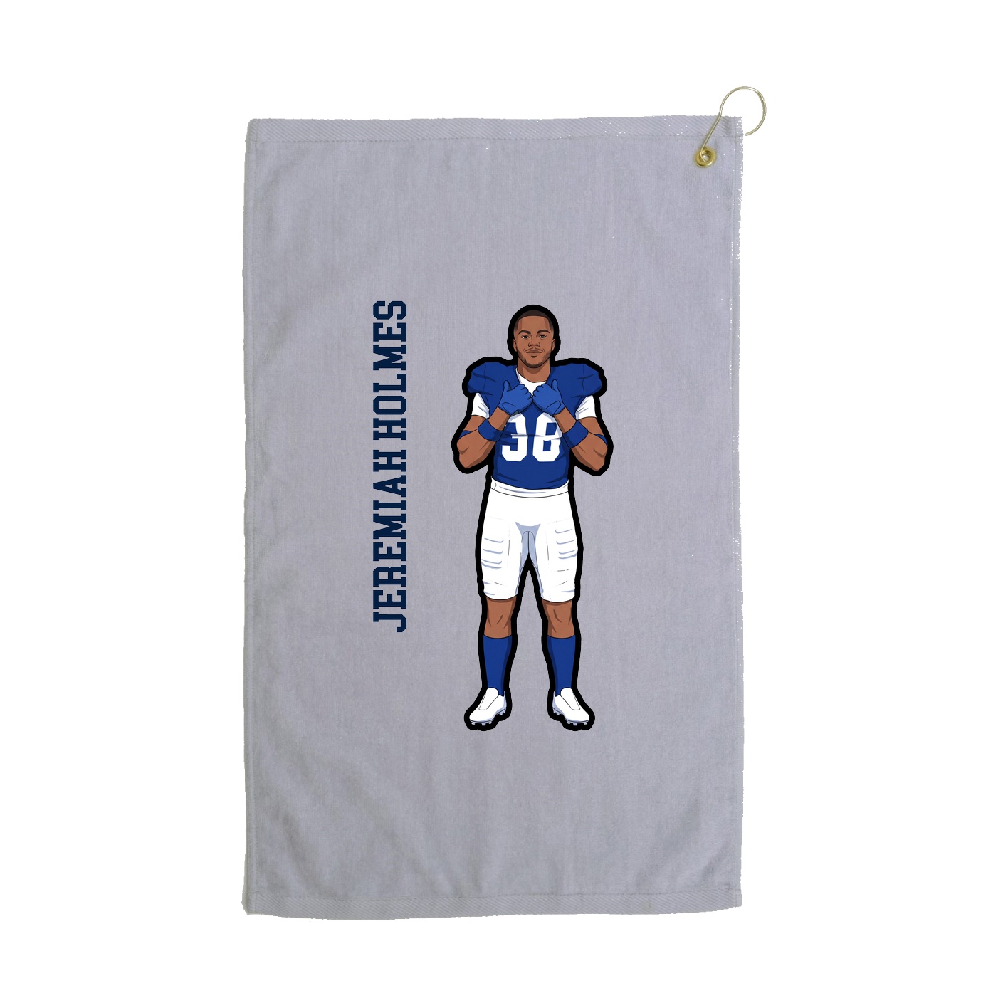 Golf Towel — Name Vertical in Grey
