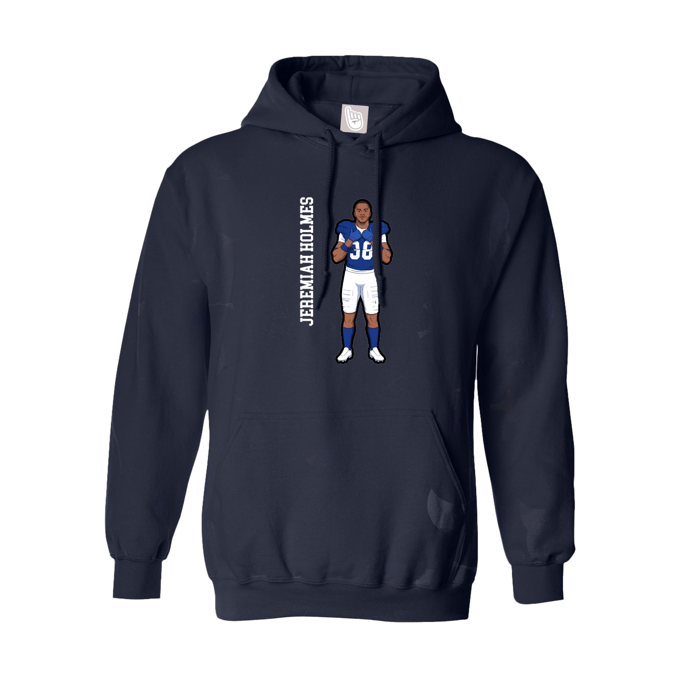 Hoodie — Name Vertical in Navy