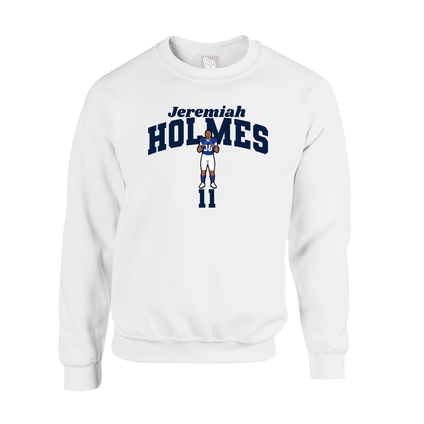 Fleece Crew — Signature Arch in White