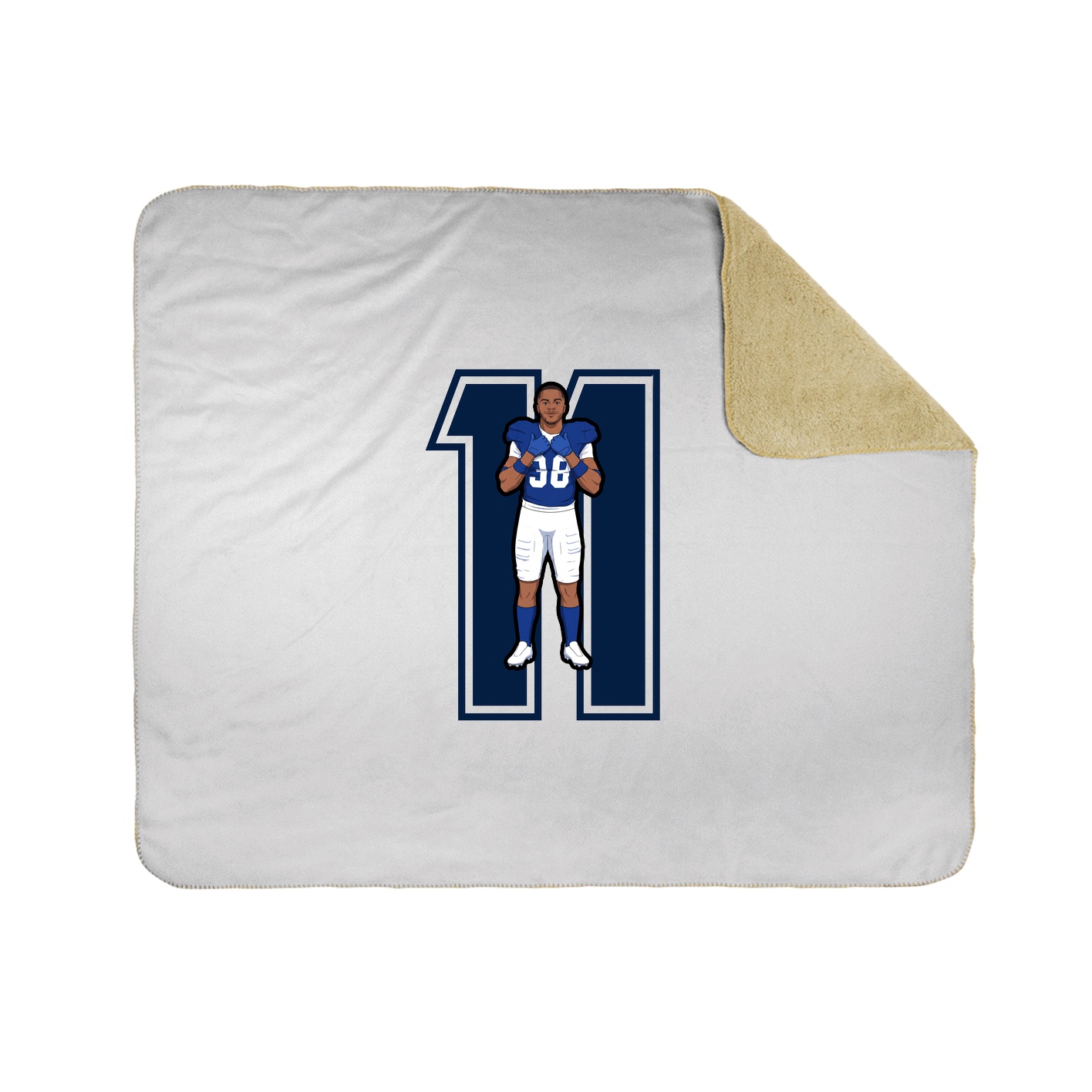 Throw Blanket — Number in White
