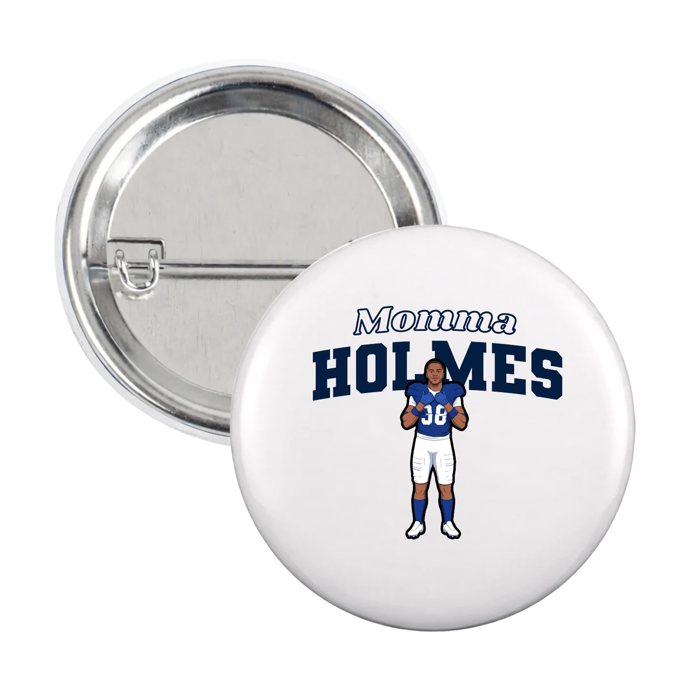 Game Day Button — Mothers Day Block in White