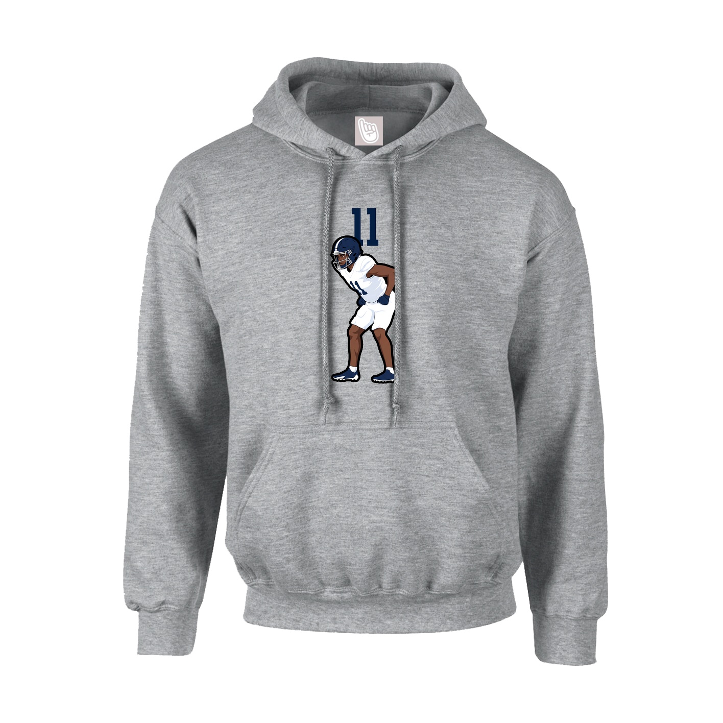 Hoodie — Number Top in Grey