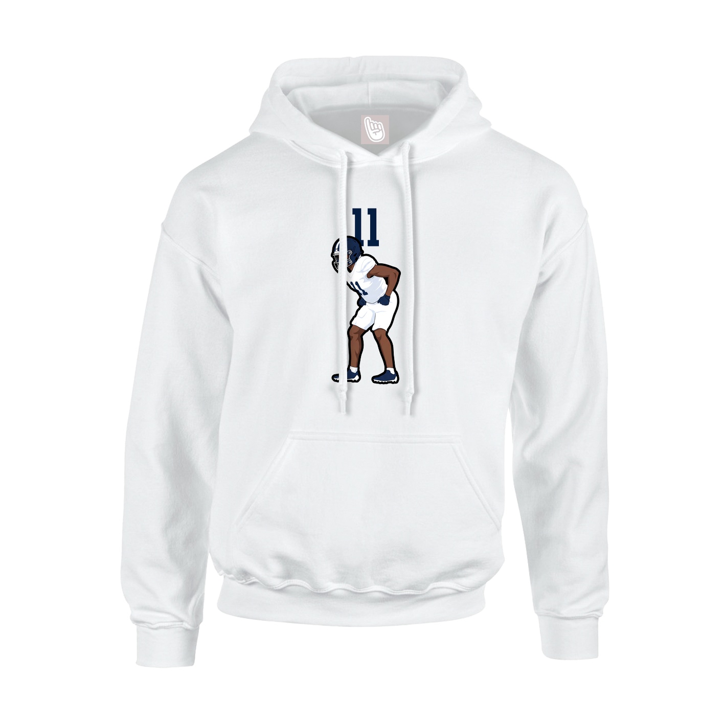 Hoodie — Number Top in White