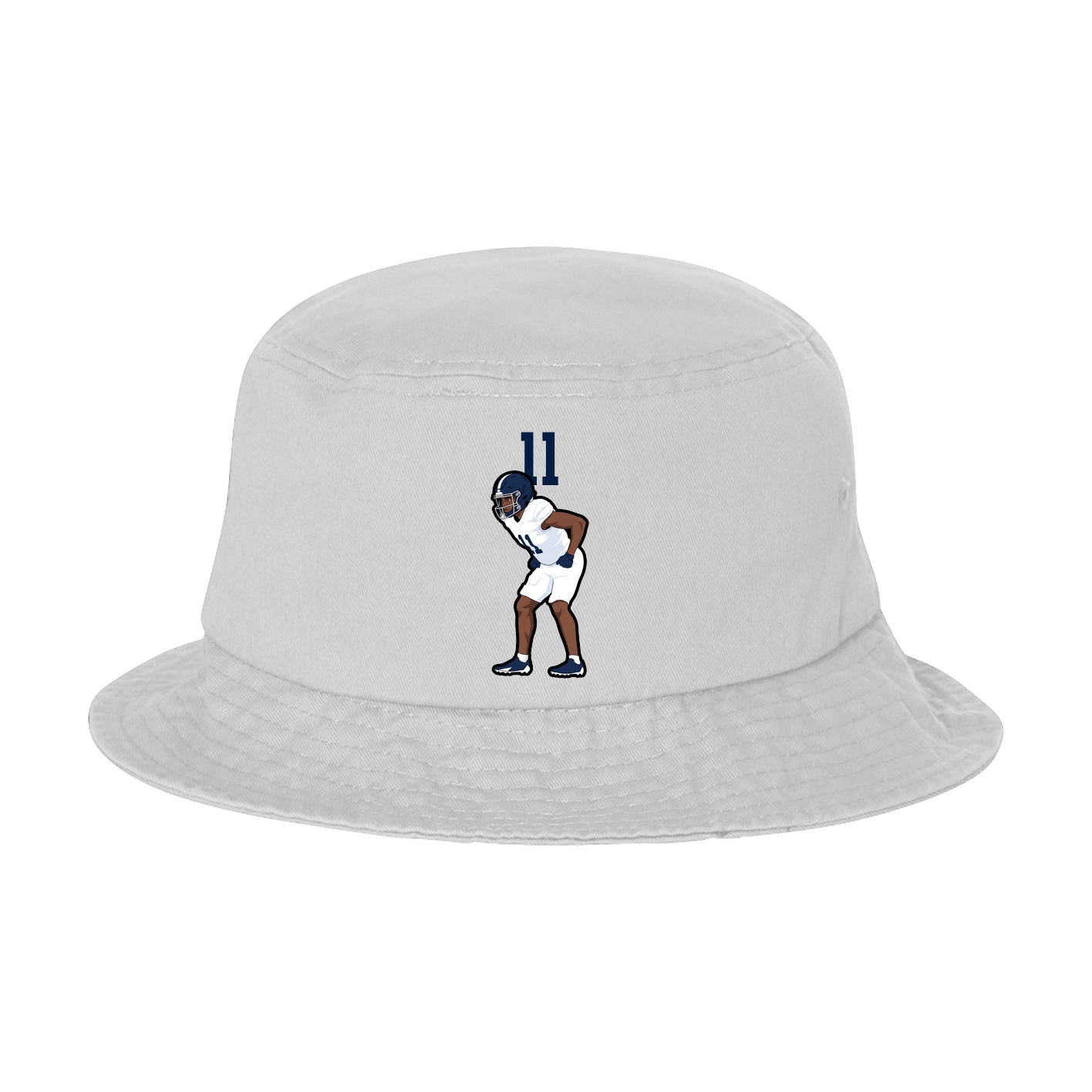 Bucket Cap — Number Top in White