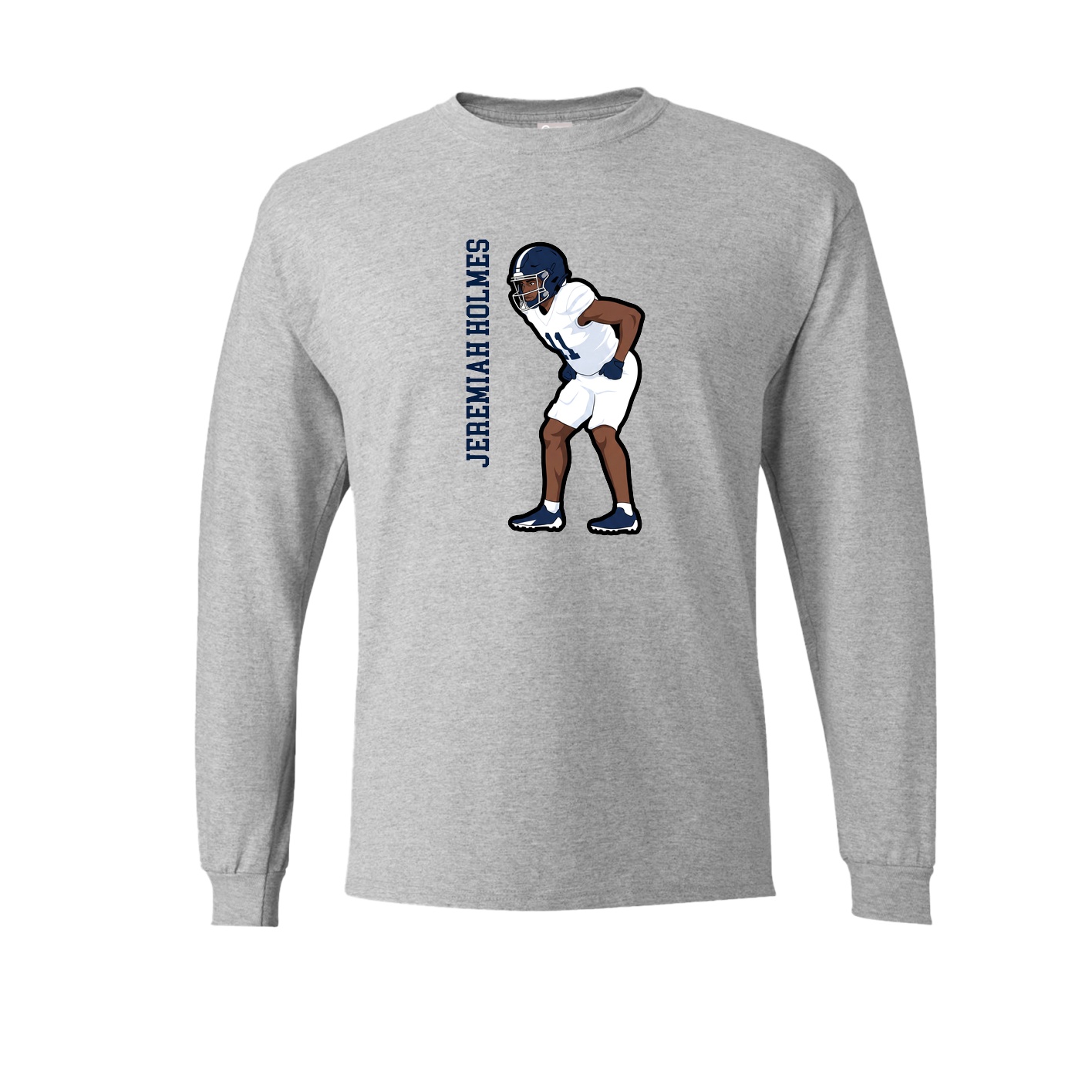 Long Sleeve Tee — Name Vertical in Grey