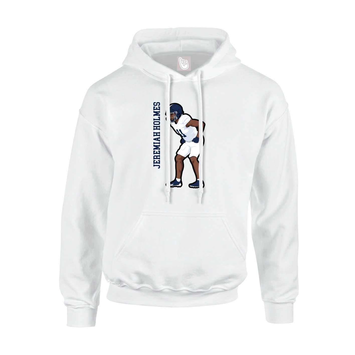 Youth Hoodie — Name Vertical in White