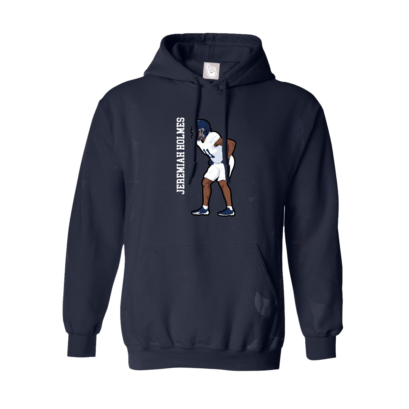 Youth Hoodie — Name Vertical in Navy