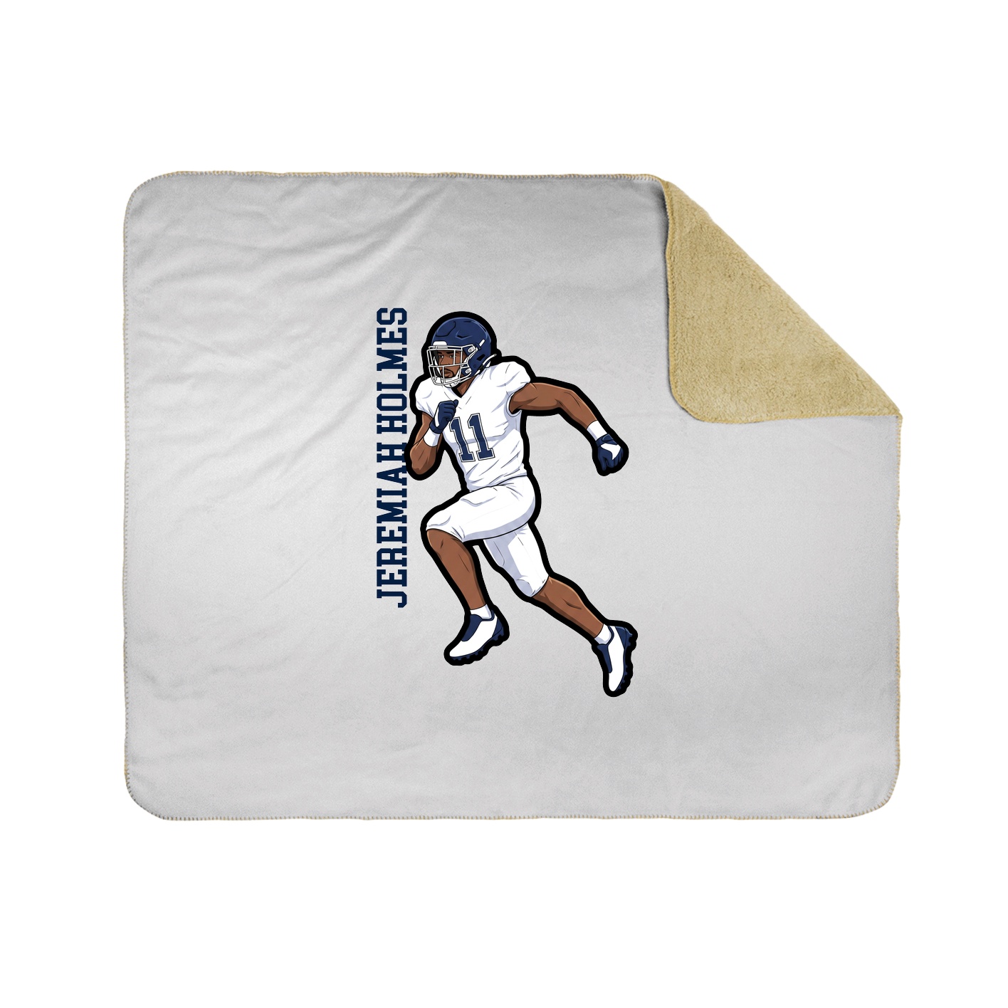 Throw Blanket — Name Vertical in White