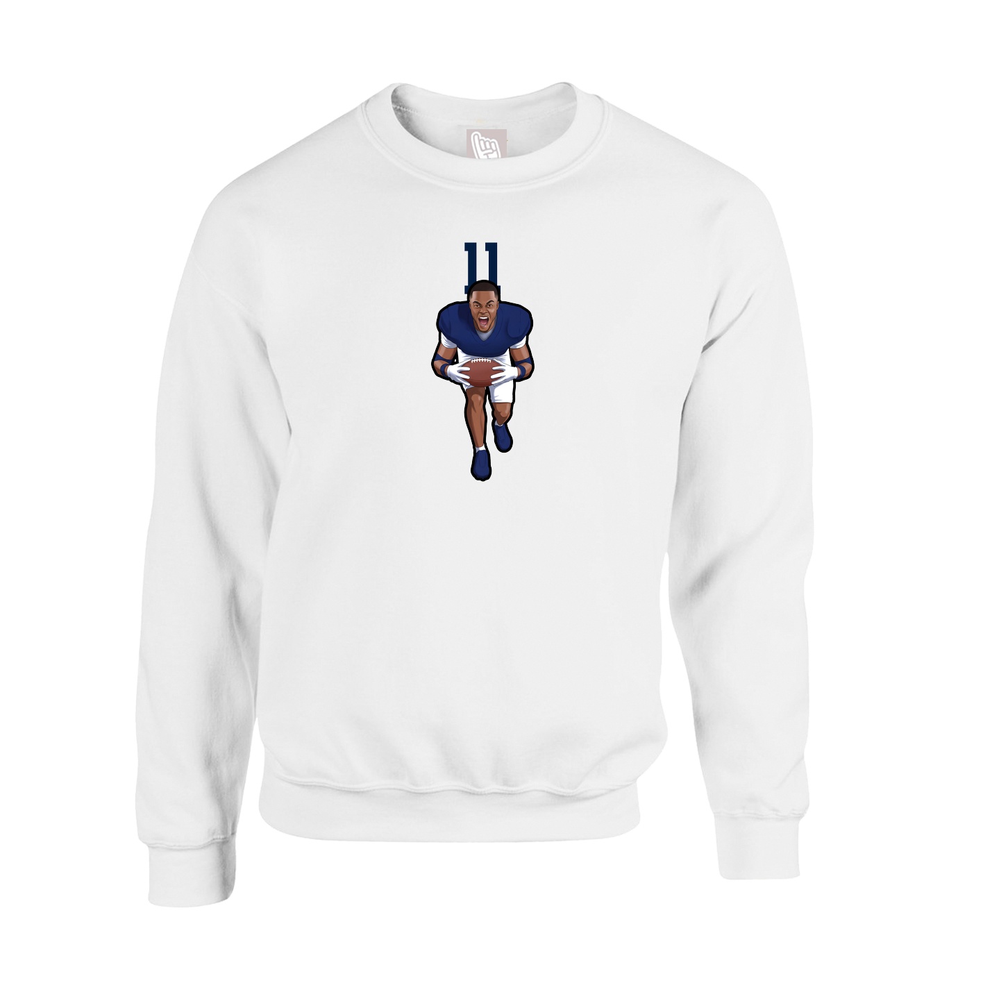 Fleece Crew — Number Top in White