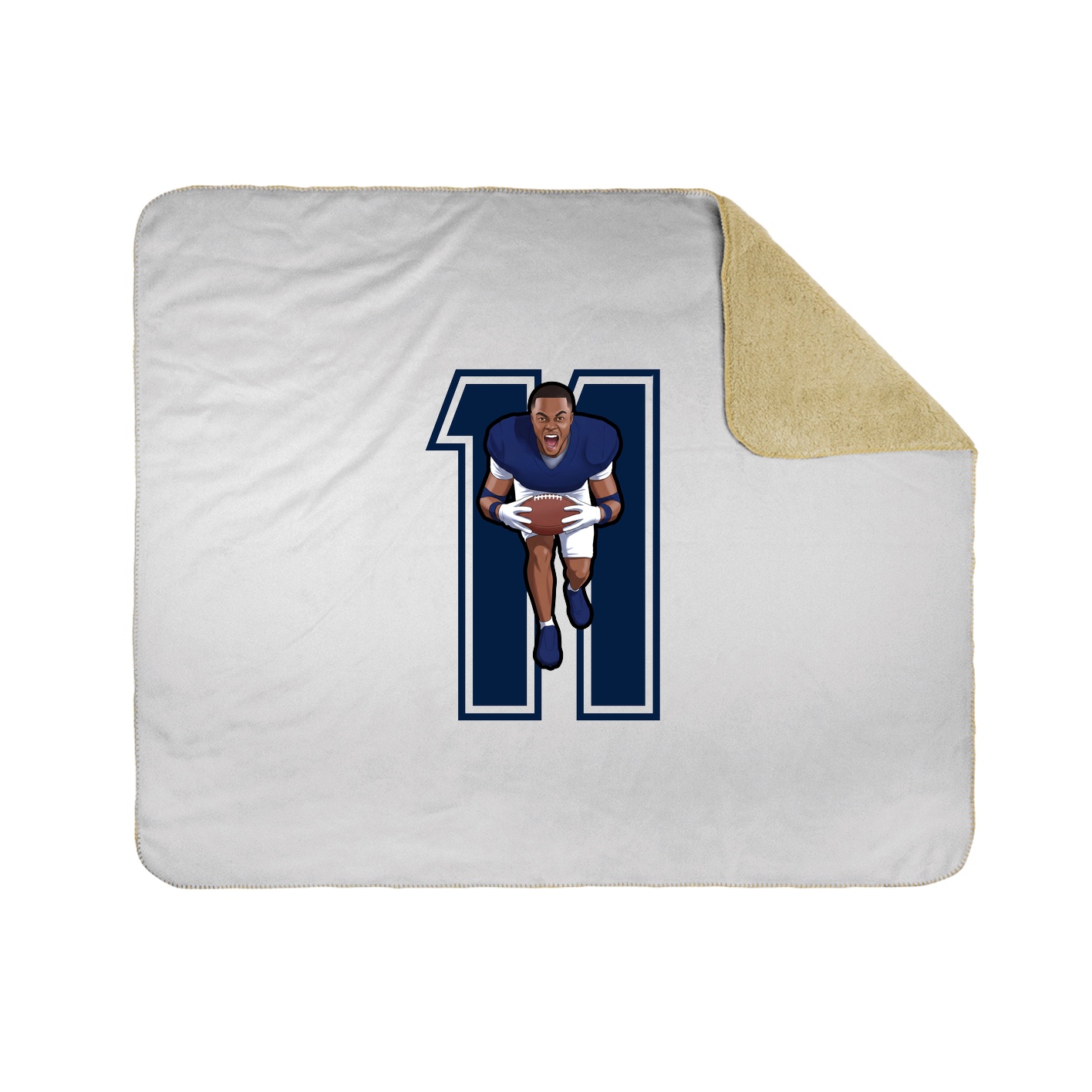Throw Blanket — Number in White