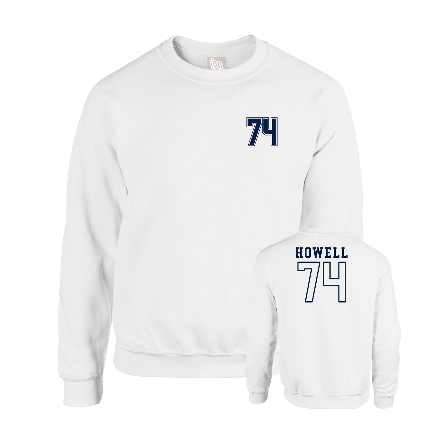 Fleece Crew — Chest Back in White