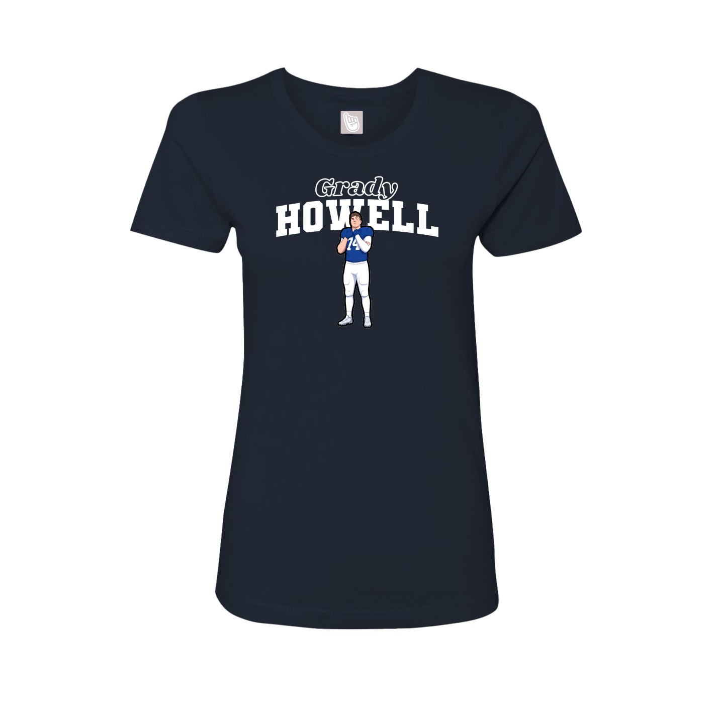 Fitted Women's Tee — Name Arch in Navy