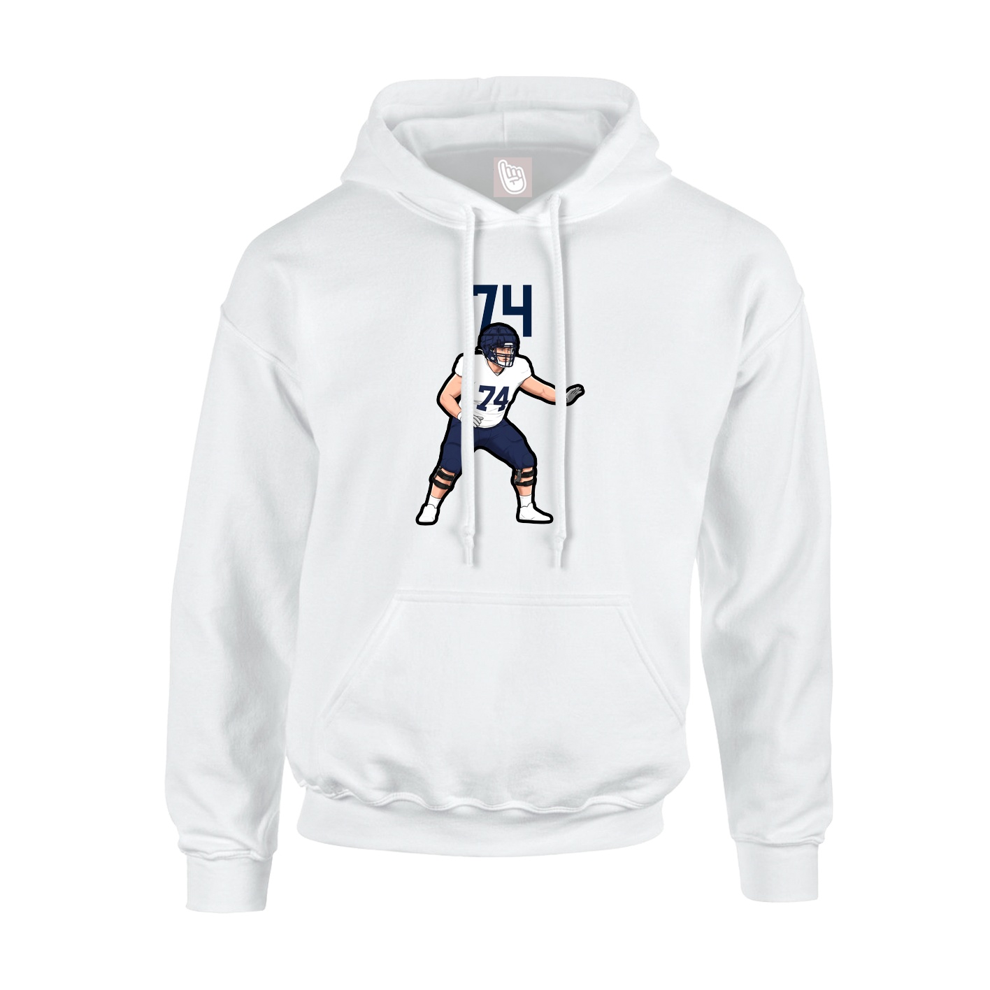 Youth Hoodie — Number Top in White