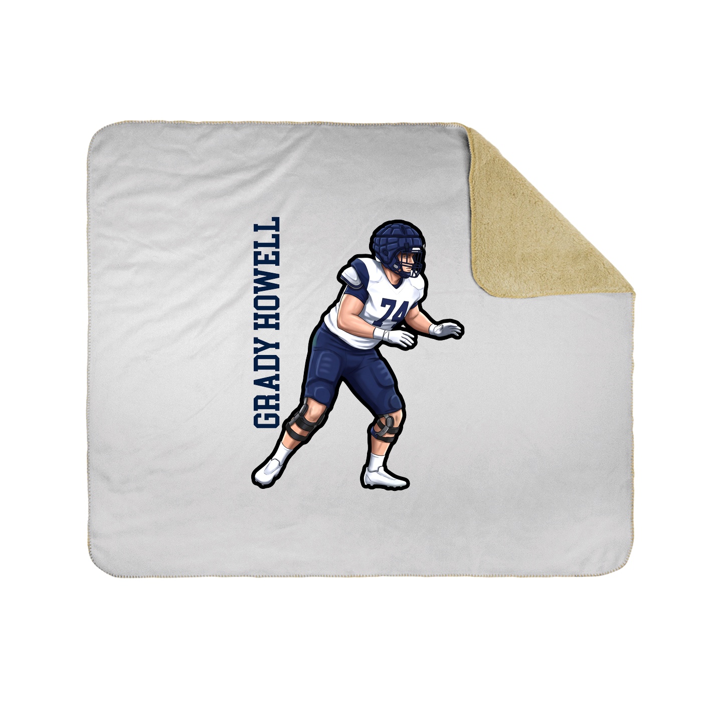 Throw Blanket — Name Vertical in White