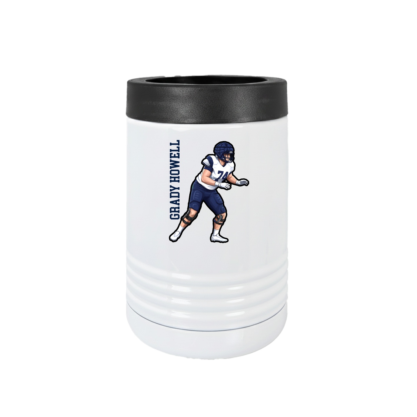 Beverage Holder — Name Vertical in White