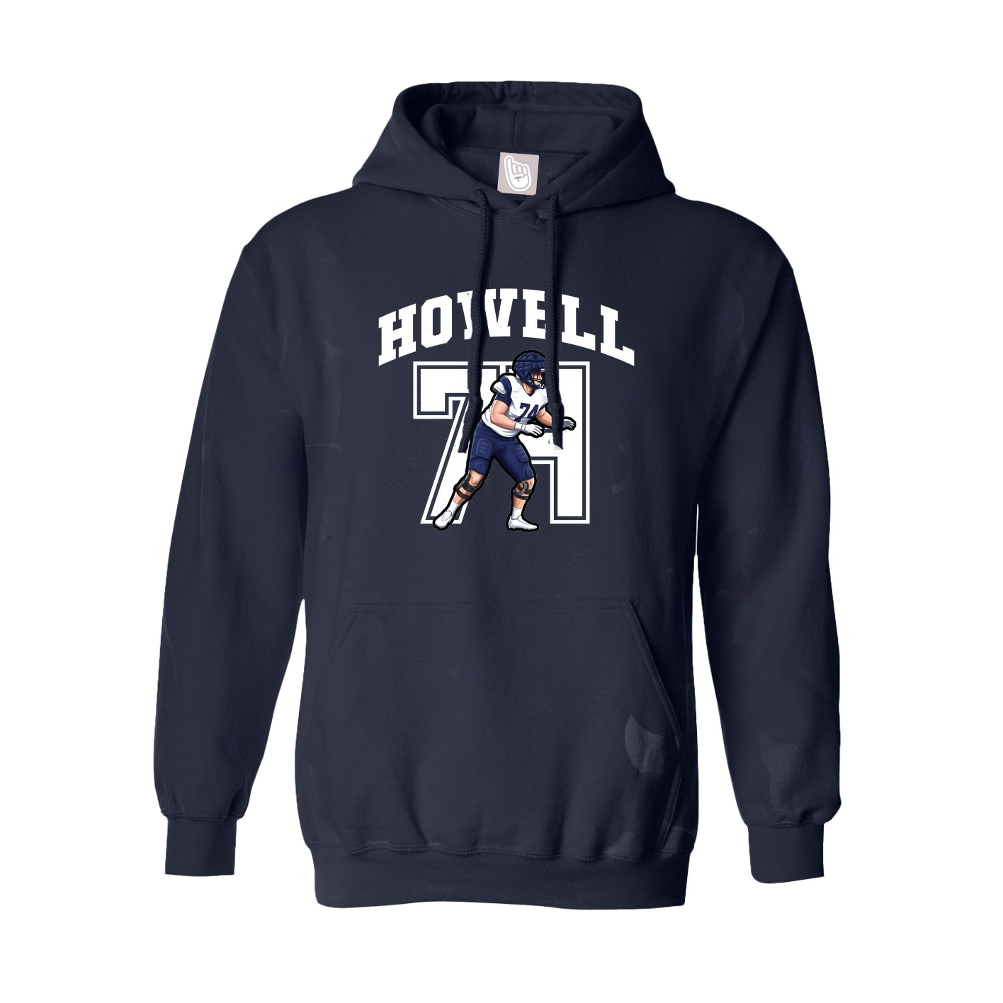 Youth Hoodie — Number in Navy