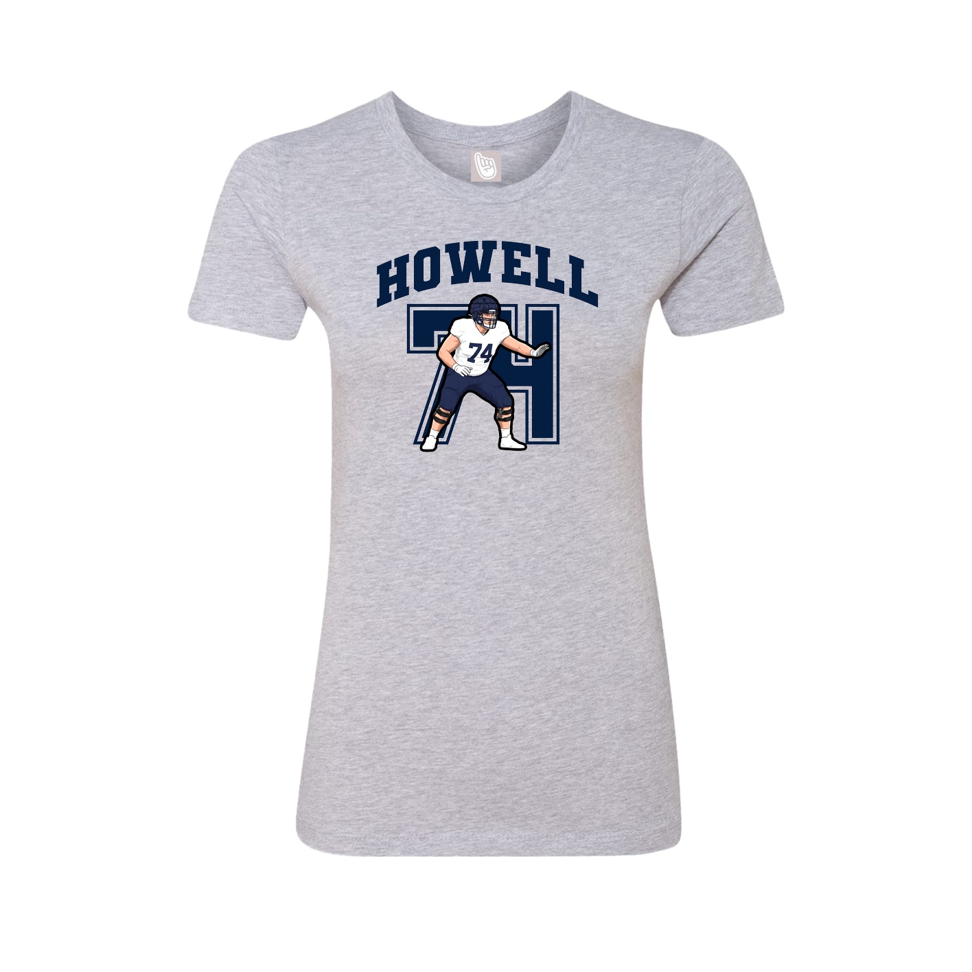 Fitted Women's Tee — Number in Grey