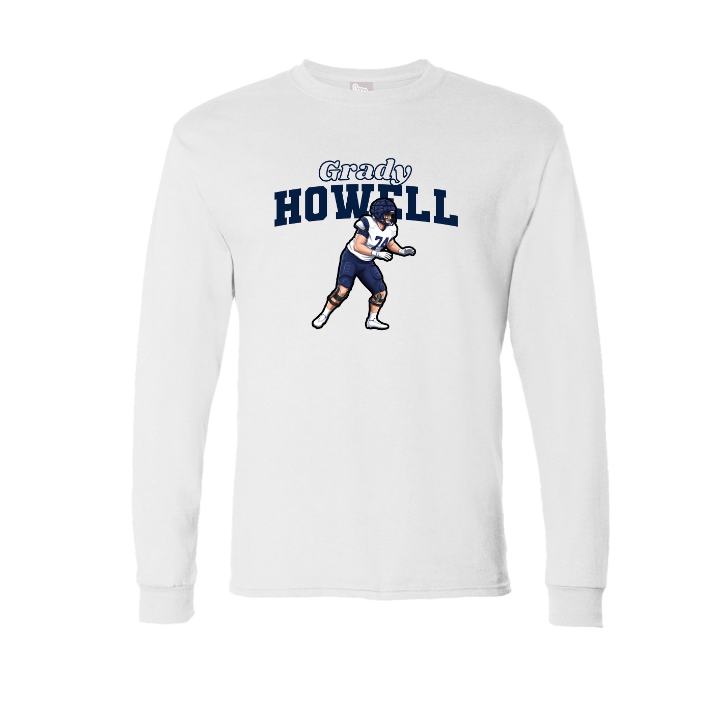 Long Sleeve Tee — Name Arch in White