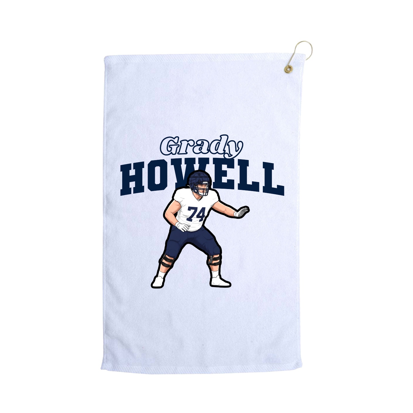 Golf Towel — Name Arch in White