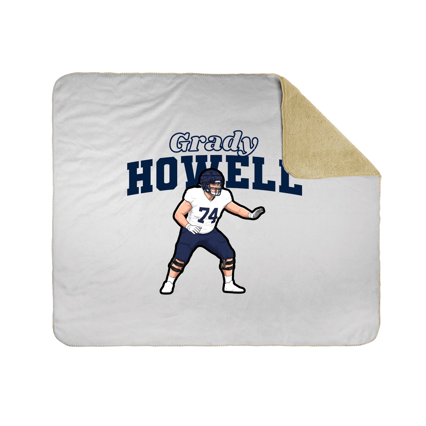 Throw Blanket — Name Arch in White