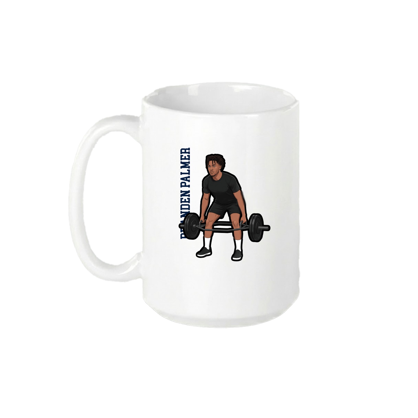 15oz Coffee Mug — Name Vertical in White