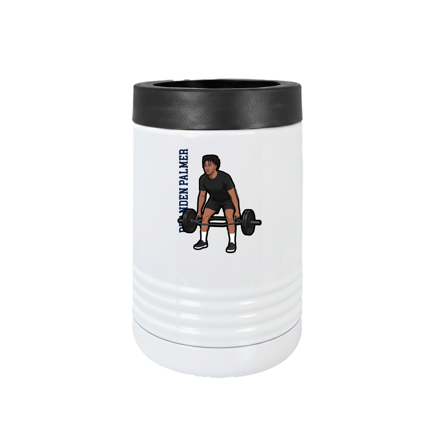 Beverage Holder — Name Vertical in White