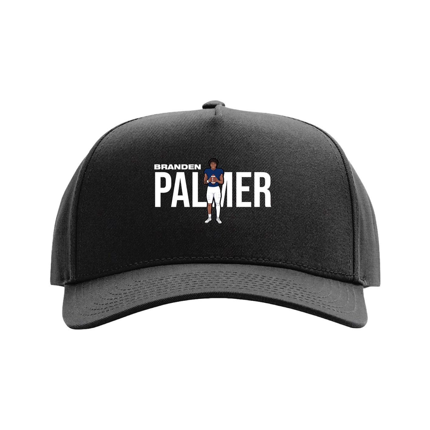 Full Fabric Five-Panel Champ Cap — Player Name in Black