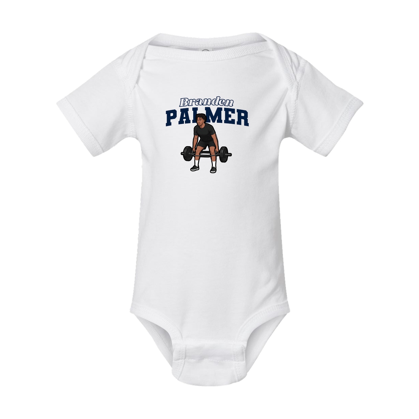 Baby Onesie — Name Arch in White