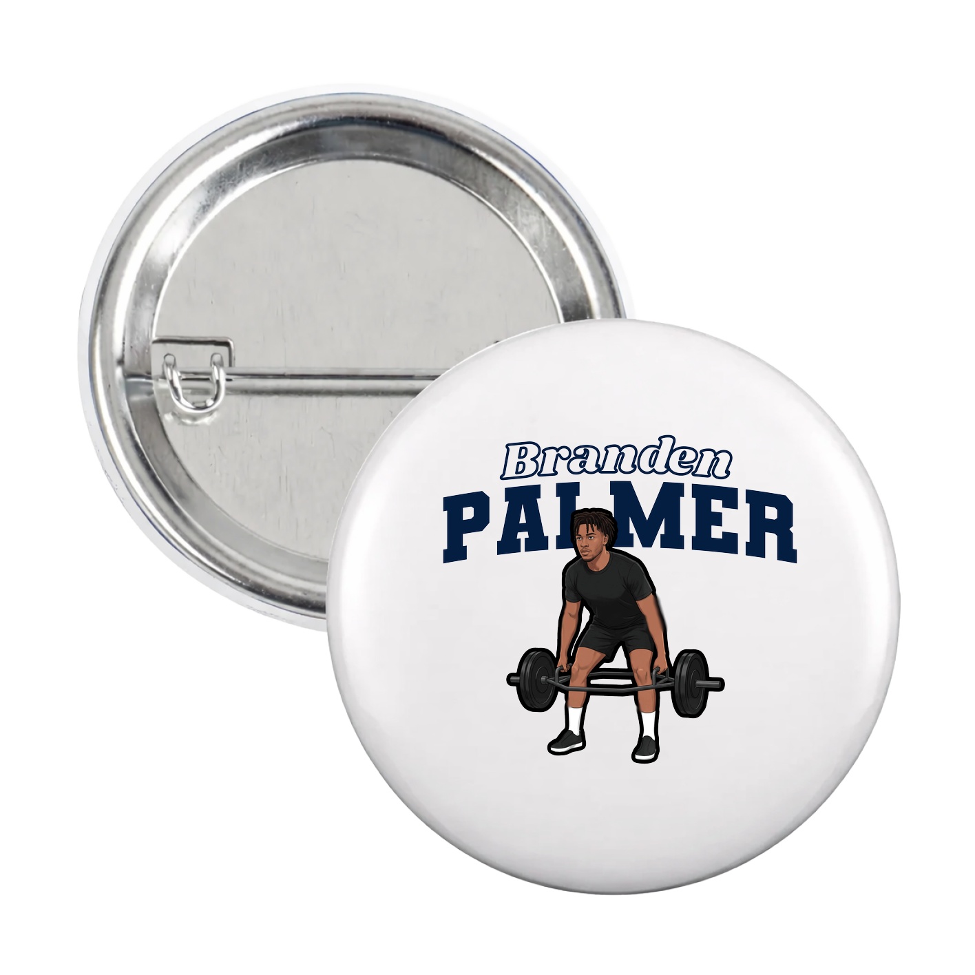 Game Day Button — Name Arch in White
