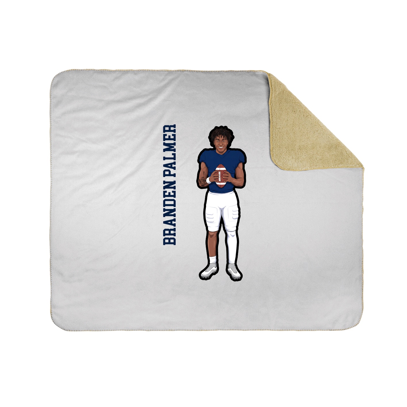 Throw Blanket — Name Vertical in White